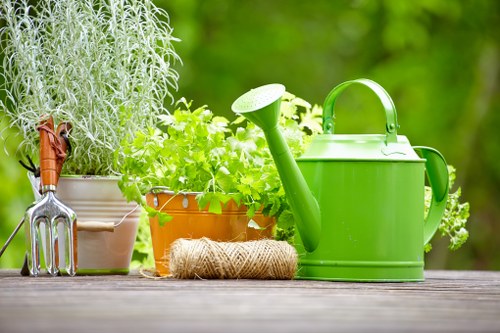 Close-up of a gardener preparing soil with tactile markers for accessibility