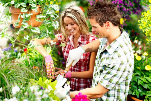 Professional landscaper working in Stockwell garden
